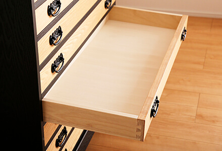 開梱設置無料]【大川家具】≪受注生産≫浅引き着物タンス 105cm幅8段