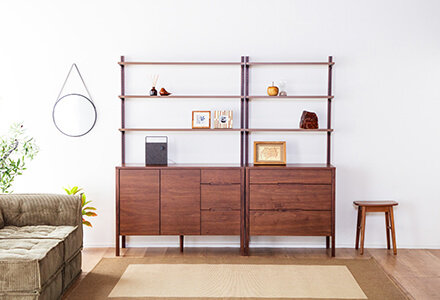 開梱設置無料]【大川家具】《受注生産》リビングチェスト 収納 80cm幅