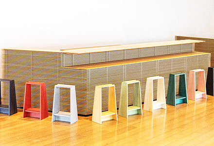 スタッキングスツール Lサイズ プリモ 桐 境木工 スタッキングスツール