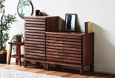 大川家具】チェスト 53cm幅3段 セジュール ウォールナット