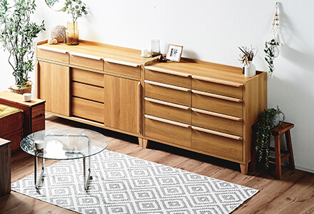 大川家具】ローチェスト 120cm幅 レガーロ ウォールナット/レッド