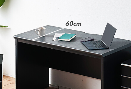 大川家具】ワークデスク 160cm幅 クレール ブラック×メラミン天板5色